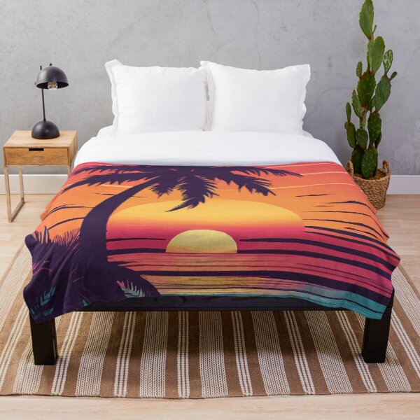 Item preview, Palm Tree Retro 80s Sunset Beach with Car designed and sold by BigKingMonkey.