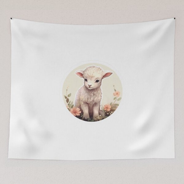 Item preview, Cute lamb // little lamb // flowers // majestic // lamb poster // baby lamb designed and sold by SMARTKIT  DESIGNAGENCY.