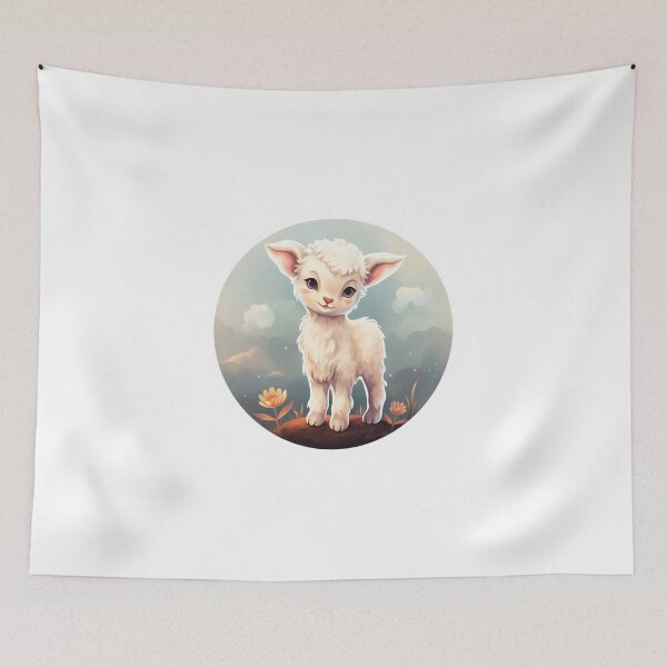 Item preview, Cute lamb // little lamb // flowers // majestic // lamb poster // baby lamb designed and sold by SMARTKIT  DESIGNAGENCY.