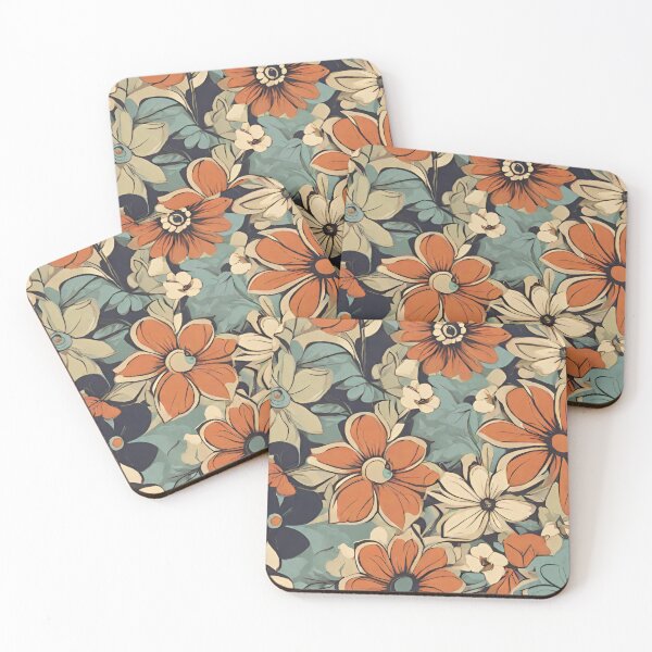 Artikelvorschau, Retro Blumen Blumendruck entworfen und verkauft von Tammy Marie Russell.