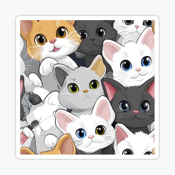 Item preview, little cat cartoon seamless designed and sold by Fluekprint.