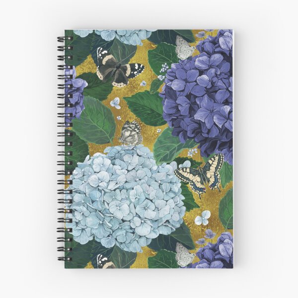 Aperçu de l'œuvre Motif floral élégant d'hortensias et de papillons – Design inspiré de la nature créée et vendue par ArtLab-store.