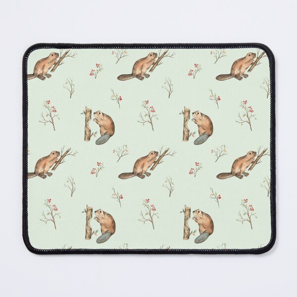 Item preview, Beavers and Twigs with Berries on pastel-green designed and sold by Flowersforbear.