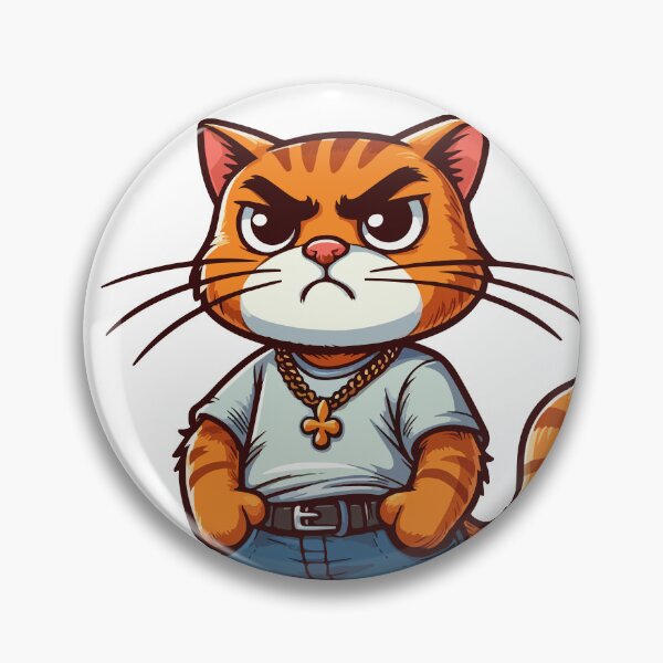Item preview, Cat Brat: Tough Cat, proud with paws on hips designed and sold by ArtEmotionsImages.