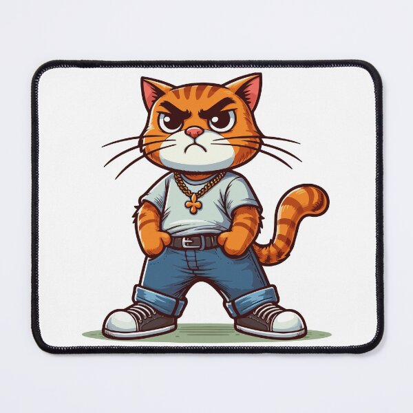 Item preview, Cat Brat: Tough Cat, proud with paws on hips designed and sold by ArtEmotionsImages.