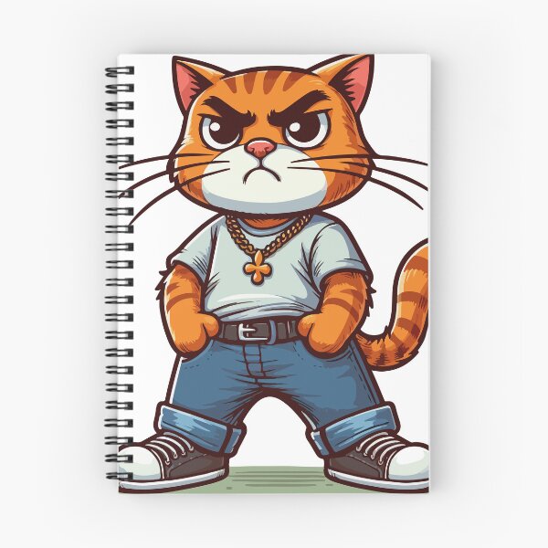 Item preview, Cat Brat: Tough Cat, proud with paws on hips designed and sold by ArtEmotionsImages.