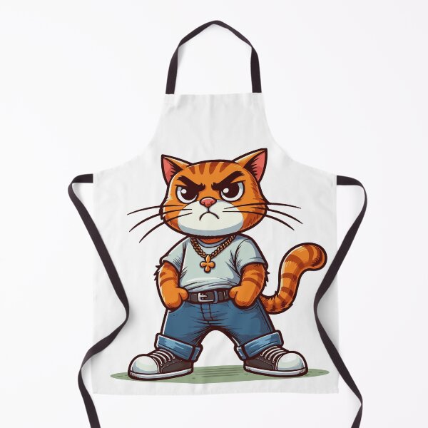 Item preview, Cat Brat: Tough Cat, proud with paws on hips designed and sold by ArtEmotionsImages.