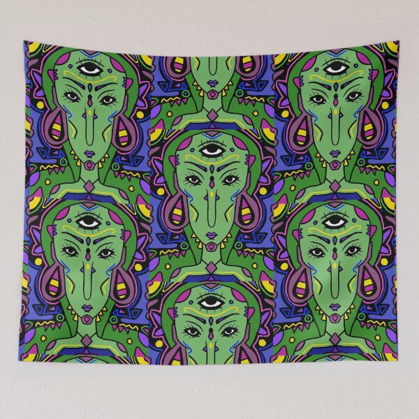 Item preview, Galactic beings | neon alien designed and sold by Trippy Jane Art.