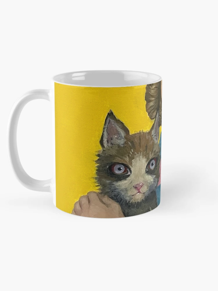 Thumbnail 5 of 6, Coffee Mug, Vintage girl holding a cat designed and sold by seagrease.