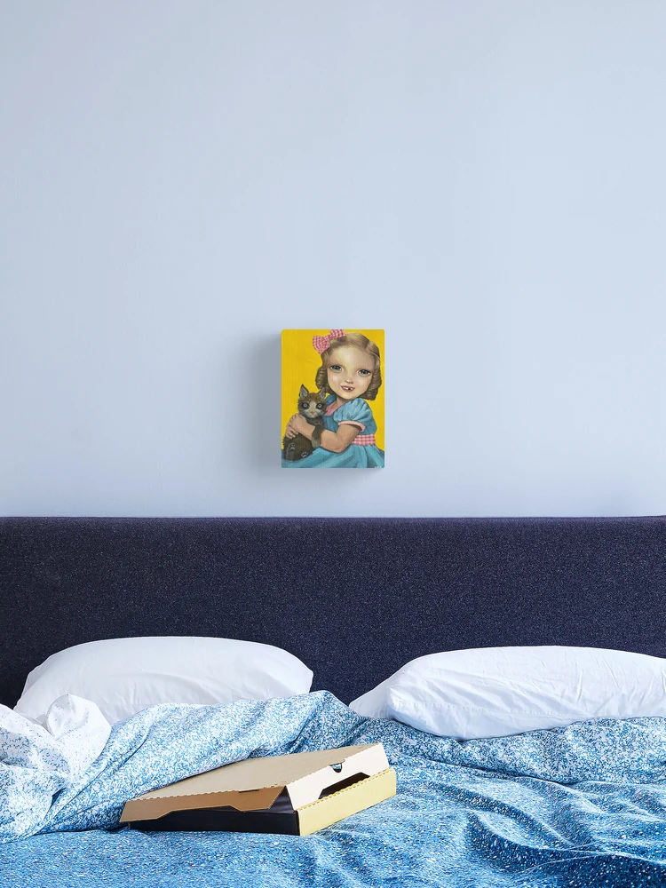 Thumbnail 2 of 3, Canvas Print, Vintage girl holding a cat designed and sold by seagrease.