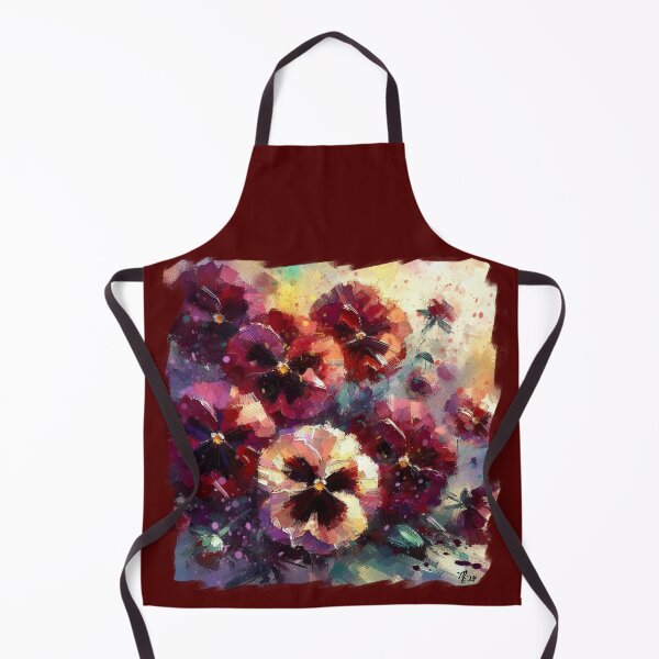 Item preview, Maroon and Beige Pansies Impressionistic Painting designed and sold by oceanlady65.