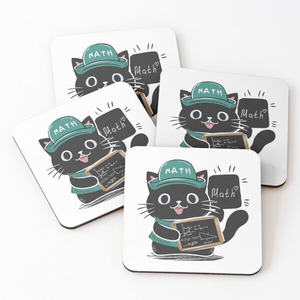 Item preview, Cat and Math, Cute Black Kitty designed and sold by Merch-Kitsune.