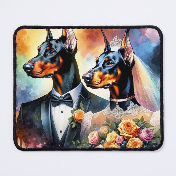 Item preview, Just Married Doberman Pinscher Couple designed and sold by Wags & Tails.