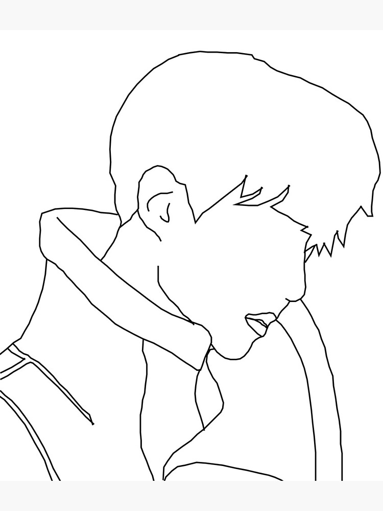  BTS  J Hope Outline  Art  Art  Print by svtkwan Redbubble