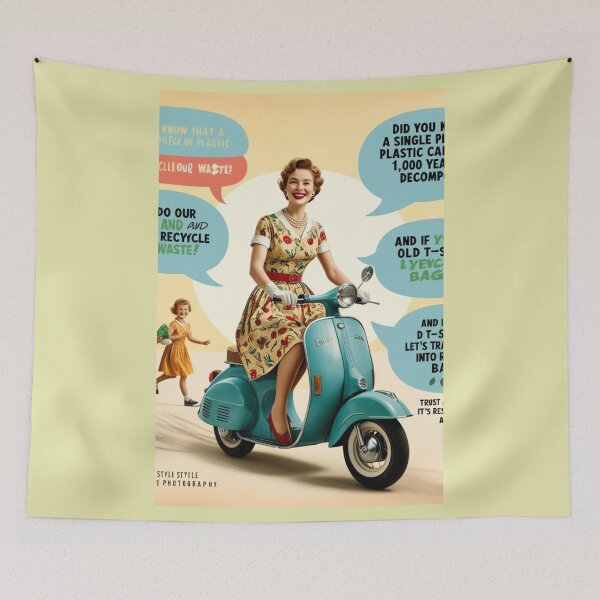 Item preview, "Vintage Eco-Friendly Message: Recycle & Reuse" designed and sold by Milina3.