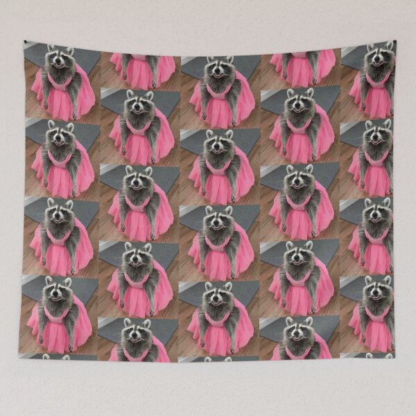 Item preview, Lindo mapache con vestido rosa designed and sold by Ratcatdoggg.