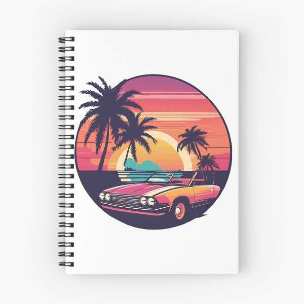 Item preview, Palm Tree Retro 80s Sunset Beach with Car designed and sold by BigKingMonkey.