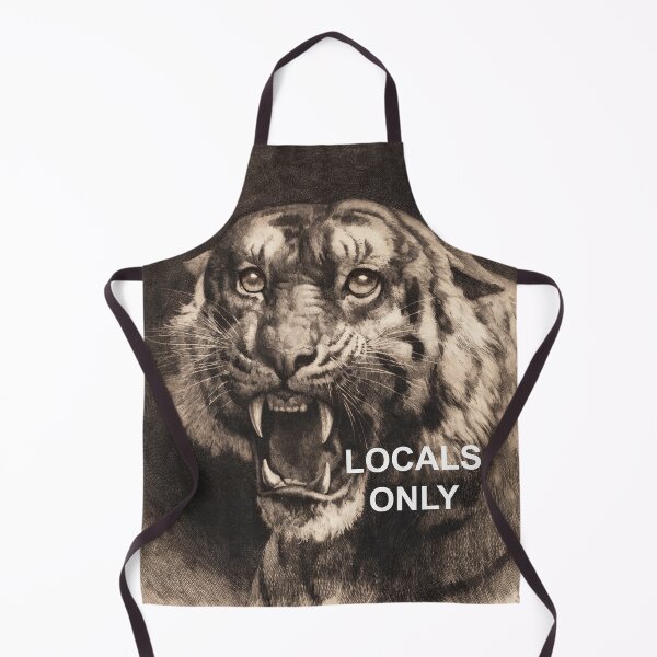 Item preview, Vintage Tiger Etching Print + Locals Only Text designed and sold by VoyagerVintage.