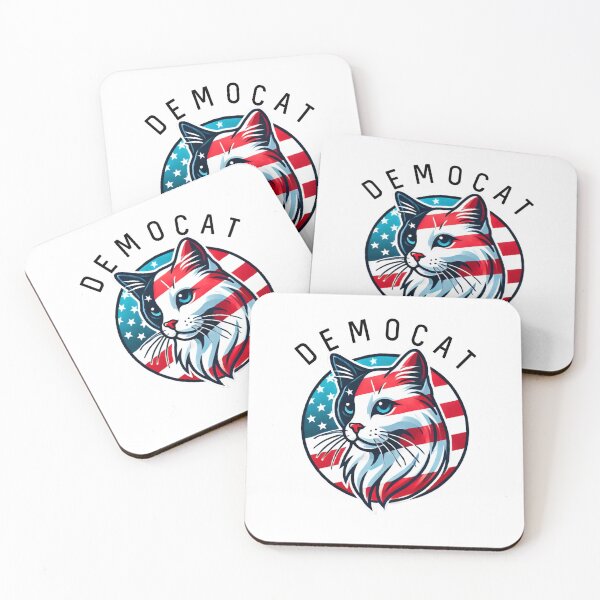 Item preview, Democat Patriotic Cat Graphic Vote Democratic Party  designed and sold by The Junto Shop.