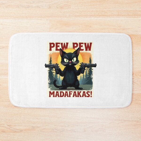 Item preview, Fierce Cat Pew Pew - Vintage Style designed and sold by Moad Fahim.