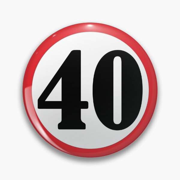 Item preview, Red restriction sign with the number 40 designed and sold by ProhibitionStickers.