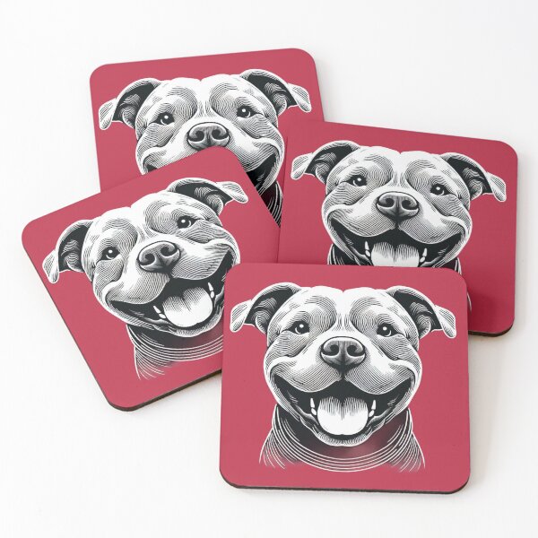 Item preview, PitBull Dog Happy Smile White designed and sold by ProductsGamma.