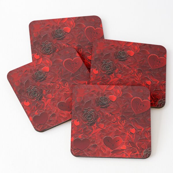 Item preview, A delicate 3D fabric pattern of roses, hearts and leaves ! A perfect Valentine Gift !! designed and sold by UmagineArts.
