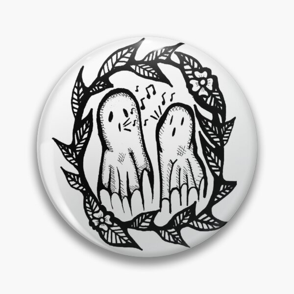 Artikelvorschau, Singender Geist im Blätterkranz Tattoo-Stil entworfen und verkauft von KayTurtless.