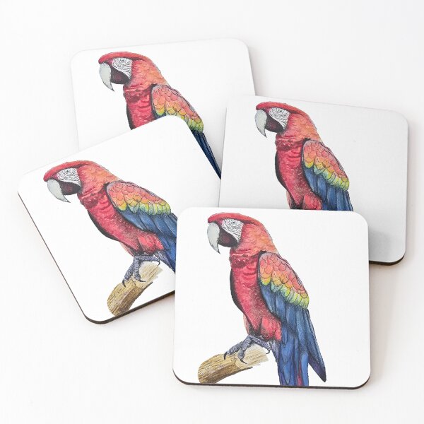 Item preview, Watercolour Red Macaw bird Parrot drawing print designed and sold by CreativelySophG.