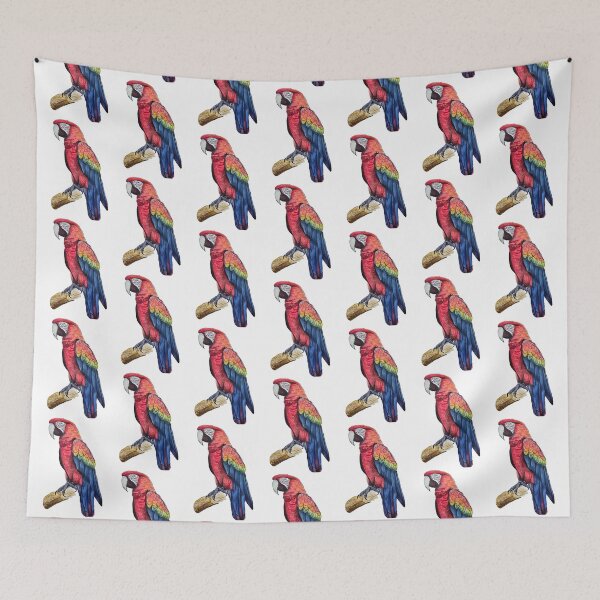 Item preview, Watercolour Red Macaw bird Parrot drawing print designed and sold by CreativelySophG.