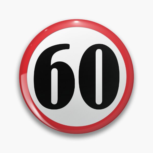 Item preview, Red restriction sign with the number 60 designed and sold by ProhibitionStickers.