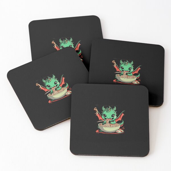 Item preview, cute dragon eating ramen in kawaii style designed and sold by Delgiur.