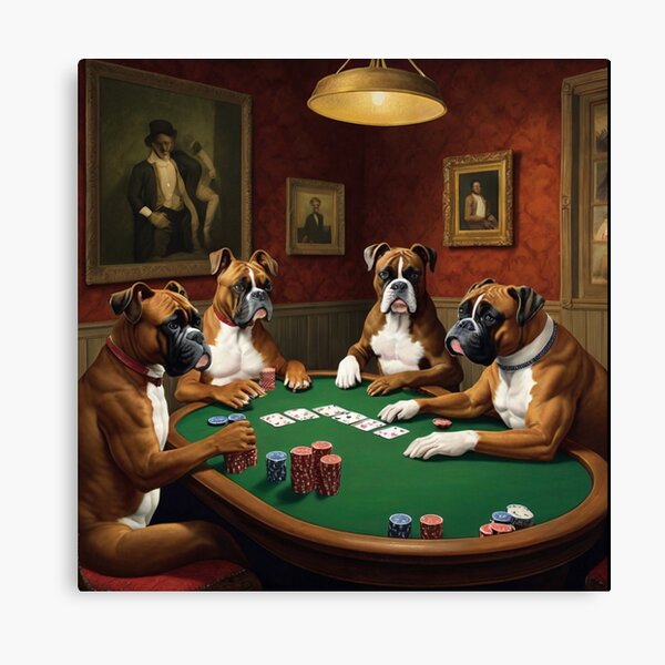 Item preview, Dogs Playing Poker Boxers Boxer Dog Card Game Cards designed and sold by Draculaura2009.