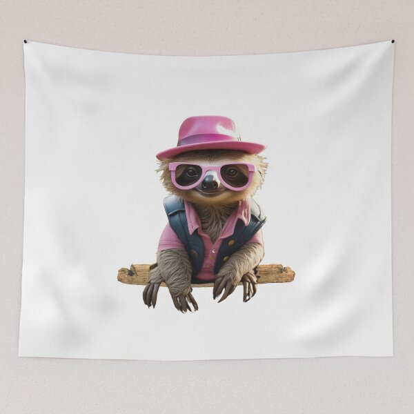 Item preview, Cute sloth dressed in pink with beautiful hat and sunglasses designed and sold by WHDProduction45.