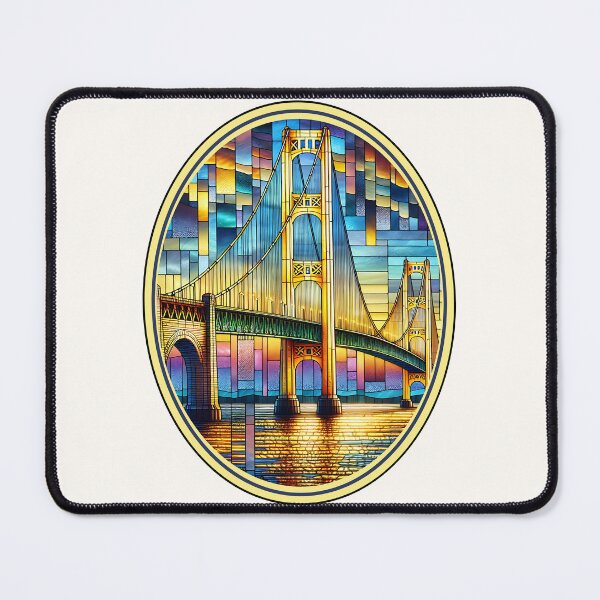 Item preview, Stained Glass Mackinac Bridge designed and sold by Emilys-Tee-Shop.