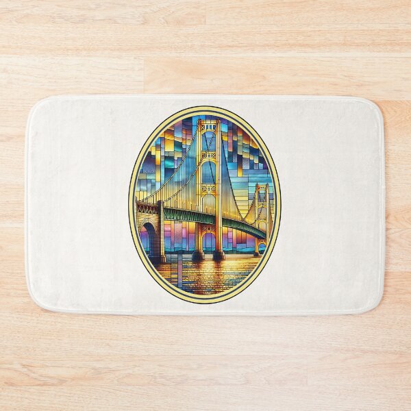 Item preview, Stained Glass Mackinac Bridge designed and sold by Emilys-Tee-Shop.