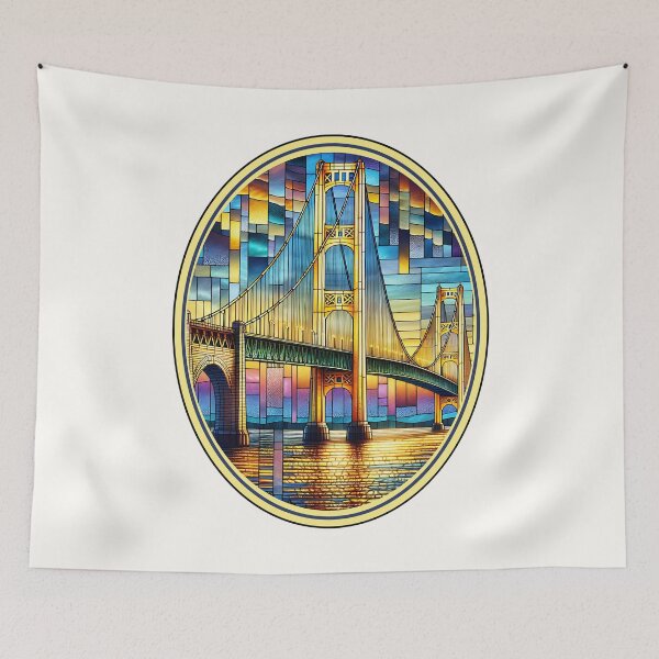 Item preview, Stained Glass Mackinac Bridge designed and sold by Emilys-Tee-Shop.