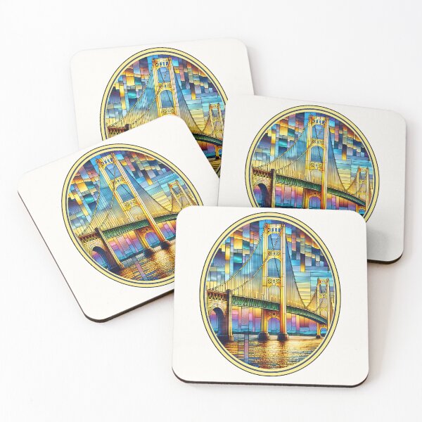 Item preview, Stained Glass Mackinac Bridge designed and sold by Emilys-Tee-Shop.