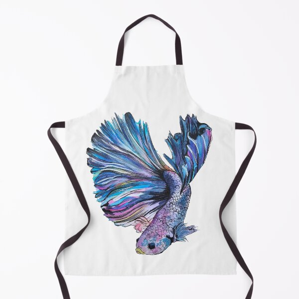 Item preview, Blue beta fish watercolour painting print designed and sold by CreativelySophG.