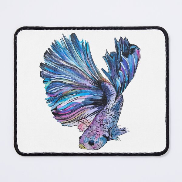 Item preview, Blue beta fish watercolour painting print designed and sold by CreativelySophG.