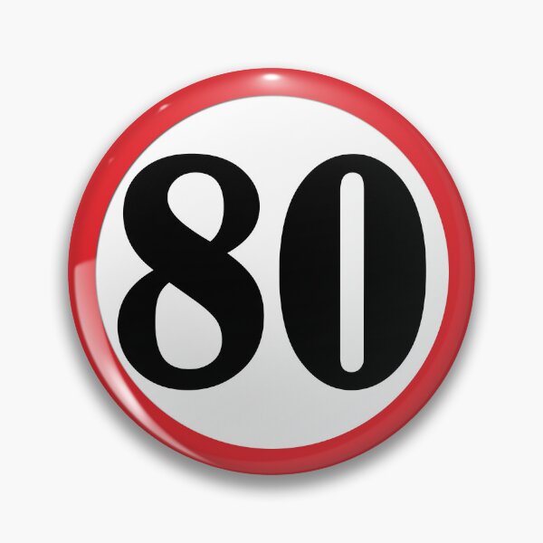 Item preview, Red restriction sign with the number 80 designed and sold by ProhibitionStickers.