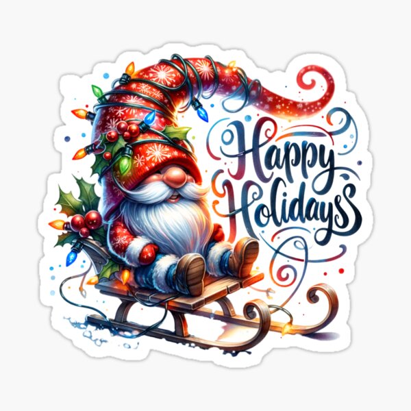 Item preview, Santa Gnome with "Merry Christmas" Sign – Holiday Design for T-Shirts, Stickers & Mugs designed and sold by artedigital99.