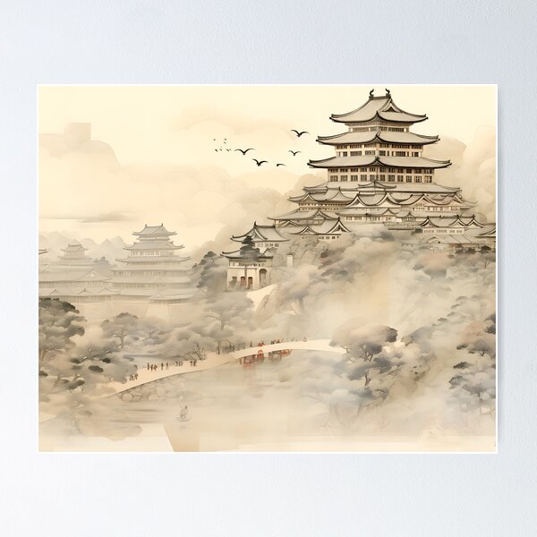 Item preview, Ukiyo-e - Himeji Castle designed and sold by KootenayDesigns.
