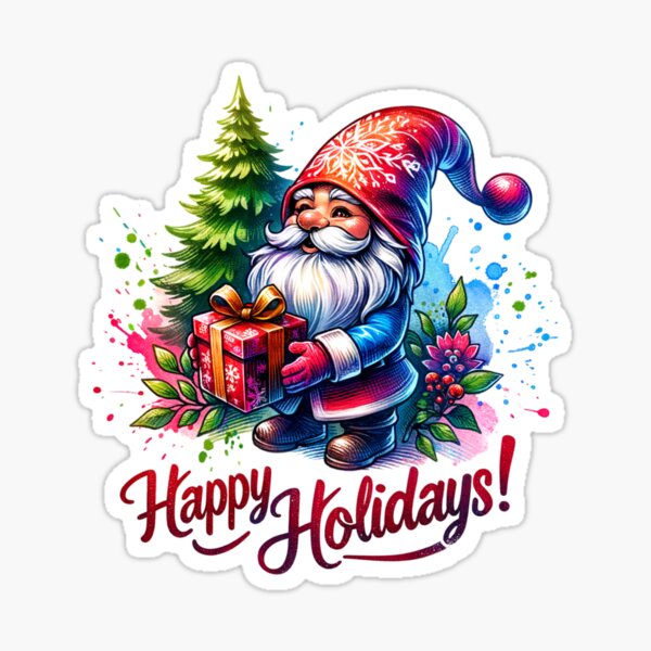 Item preview, Rustic Santa Gnome with "Merry Christmas" Message – Ideal for T-Shirts, Mugs & Stickers designed and sold by artedigital99.