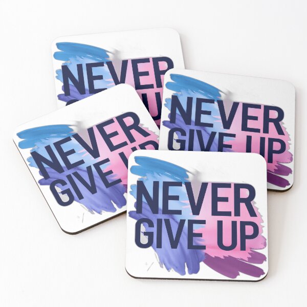 Item preview, "Never Give Up، Inspirational Watercolor Design" designed and sold by MAYSO999.