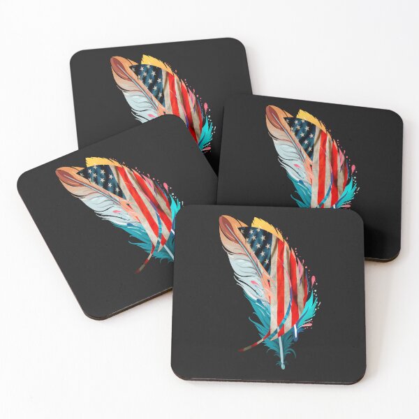 Item preview, Feather and american flag american indian native tribal art 2024 designed and sold by erozzz.