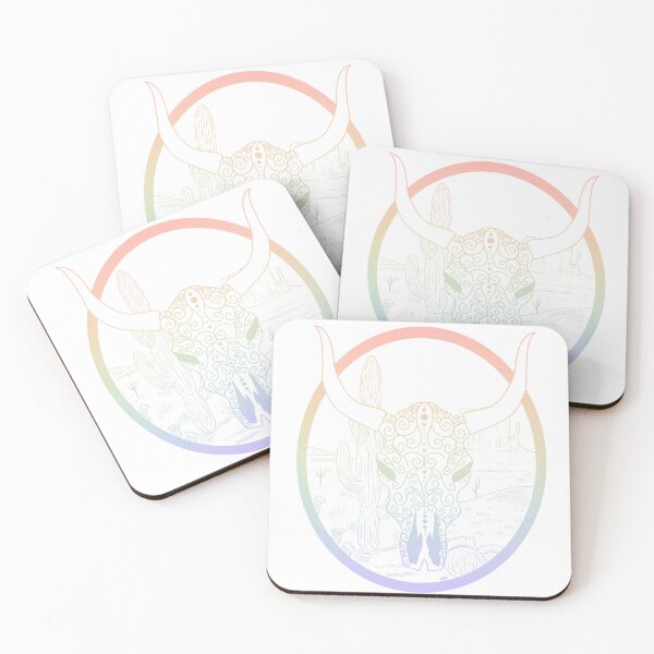 Item preview, Rainbow Cow Skull designed and sold by OneStopBeanShop.