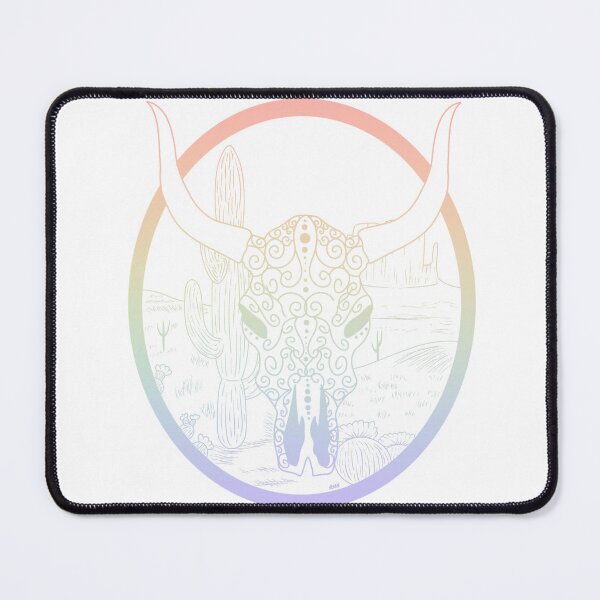 Item preview, Rainbow Cow Skull designed and sold by OneStopBeanShop.