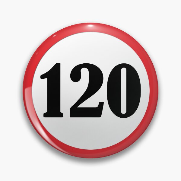 Item preview, Red restriction sign with the number 120 designed and sold by ProhibitionStickers.