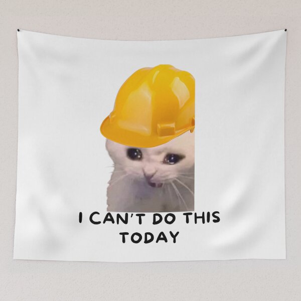 Item preview,  catswithhardhats Crying Inside Meme designed and sold by vechone.